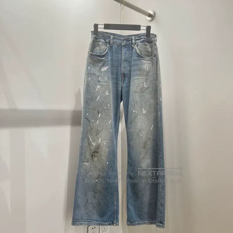 Acne Studios Acne Studios 25SS Leather Patch Splatter Denim Jeans Size US 29 - 1 Thumbnail