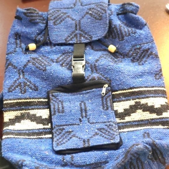 Vintage Tesoros Peru 100% Alpaca Backpack Rucksack Drawstring Bag Size ONE SIZE - 1 Thumbnail