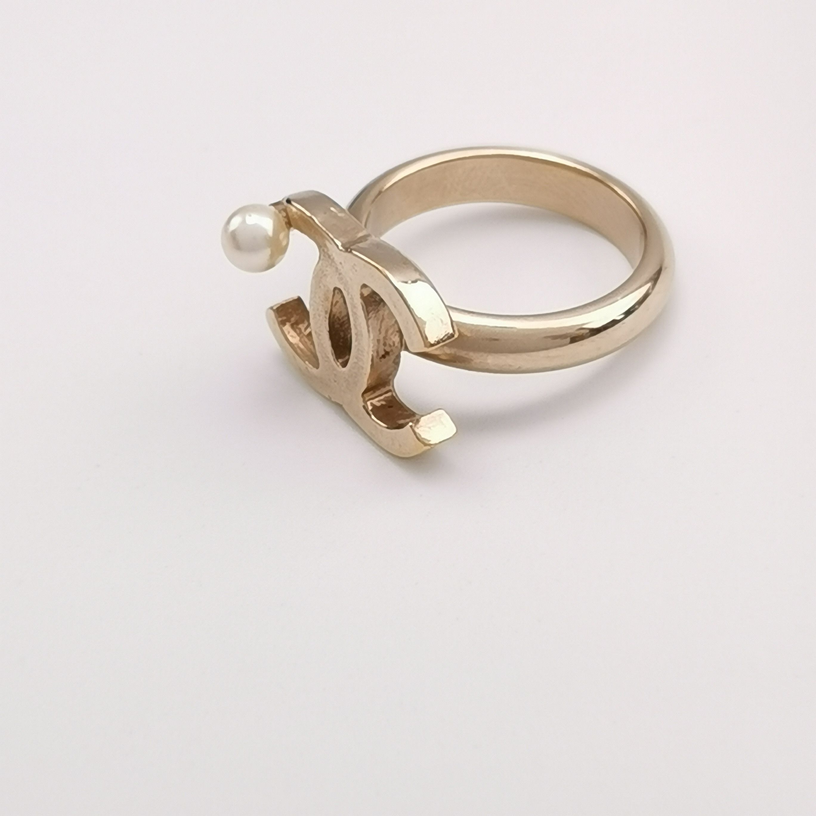 Chanel Chanel Imitation Pearl Double C Logo Ring Size 13 -z2505 Size ONE SIZE - 8 Thumbnail