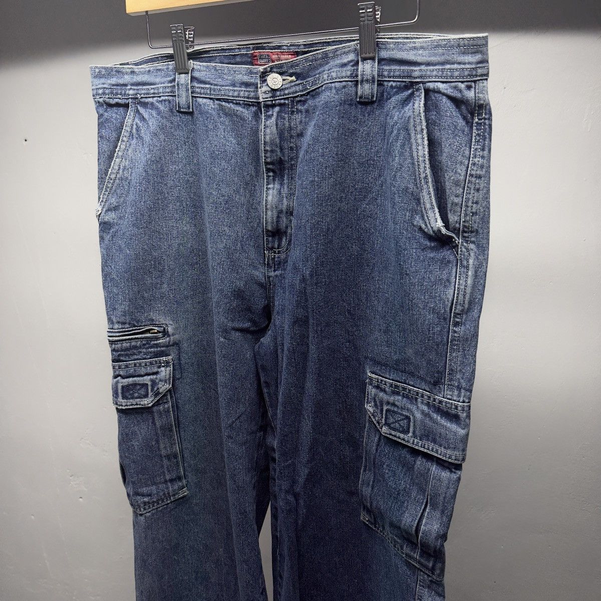 Vintage 90s Y2K Baggy Wide Leg Denim Cargo Jeans Skater Jnco Grunge Size US 36 / EU 52 - 3 Thumbnail
