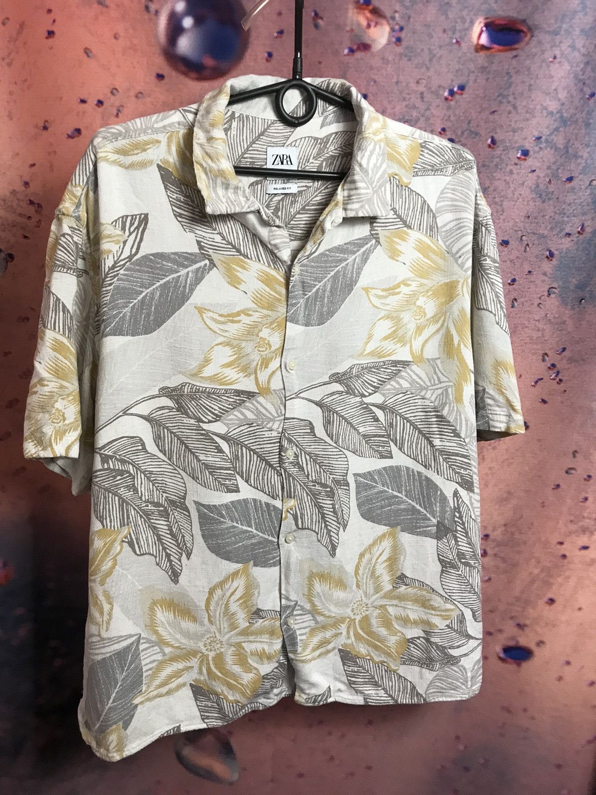 Zara Zara linen art crazy shirt Size US M / EU 48-50 / 2 - 2 Thumbnail