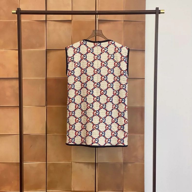 Gucci Gucci Popular old flower full-print gold-button tweed dress Size XS / US 0-2 / IT 36-38 - 2 Thumbnail