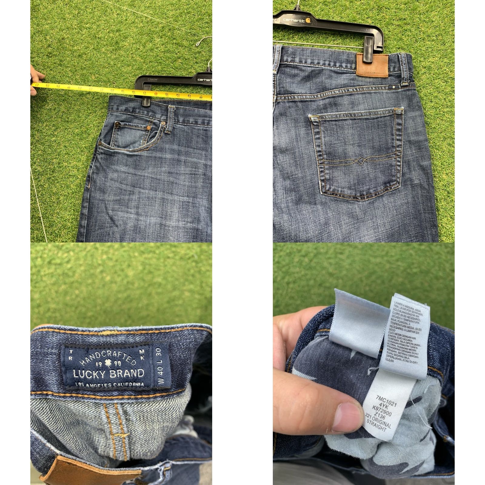 Lucky Brand Lucky Brand Jeans Mens 40x30 221 Original Straight Dark Wash Denim 5-Pocket Regular Fit Blue 1990s USA Mens Size US 40 / EU 56 - 8 Thumbnail