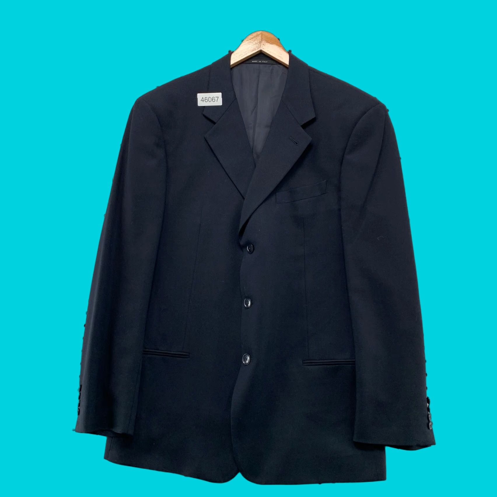 Armani VINTAGE Armani Collezioni Blazer Mens 44 Black Wool 3 Button Made Italy Size 44R - 1 Thumbnail