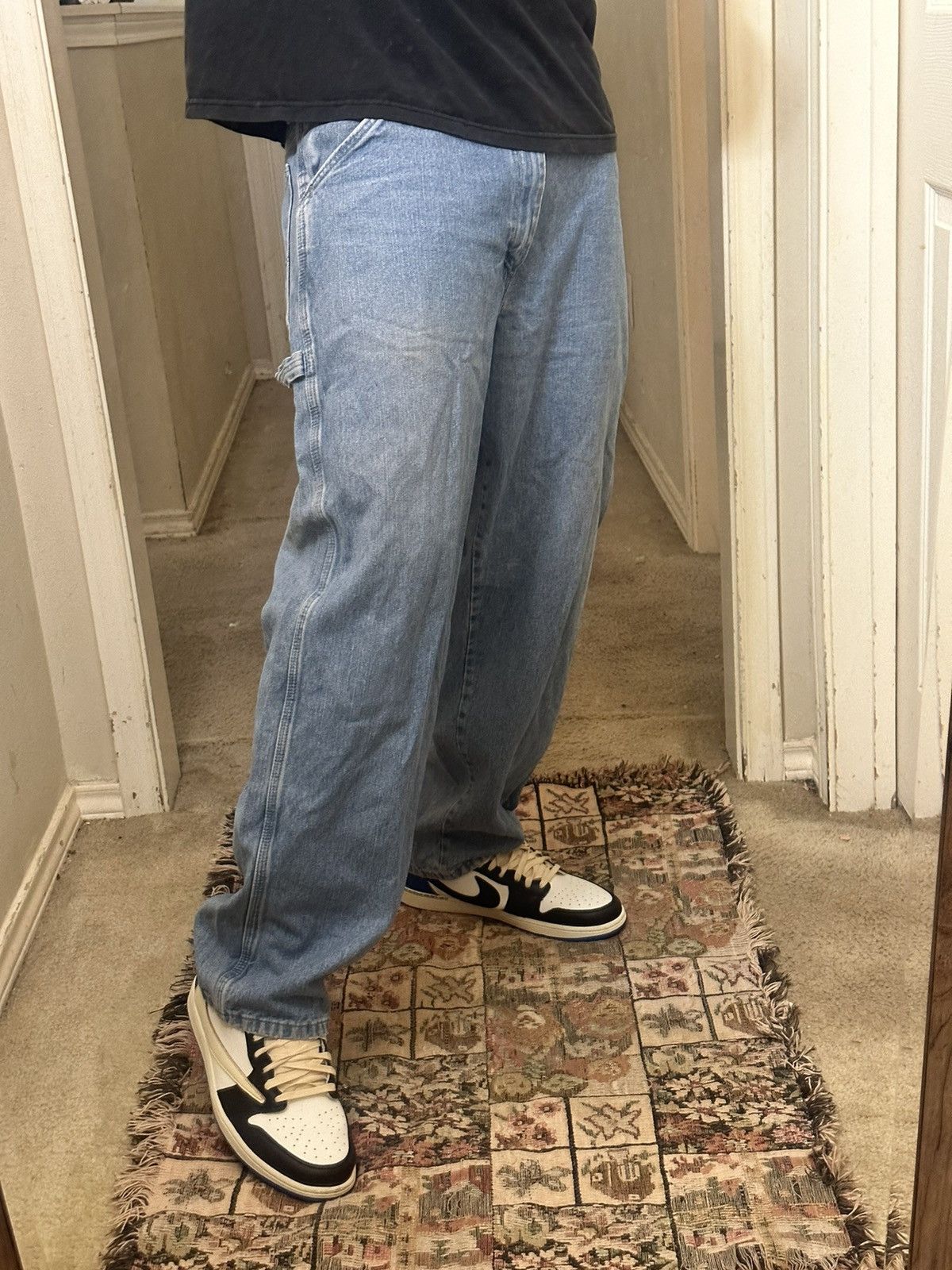 Japanese Brand × Vintage Vintage Y2k/2000s Baggy Grunge Light Wash Skater Denim Size US 34 / EU 50 - 4 Thumbnail