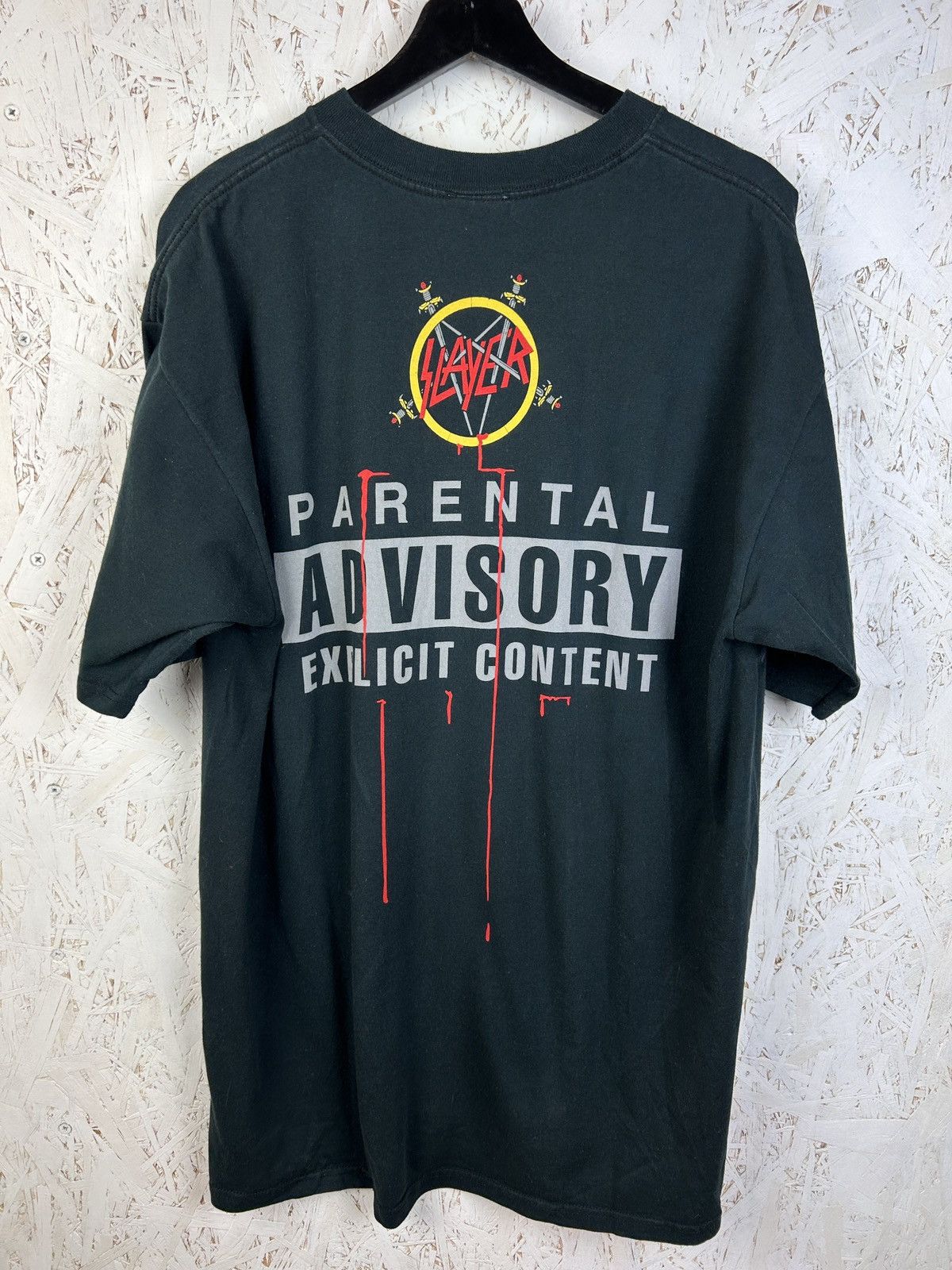 Band Tees Vintage 2004 Slayer Liquid Blue AOP Allover Print Eagle Tee Size US XL / EU 56 / 4 - 6 Thumbnail