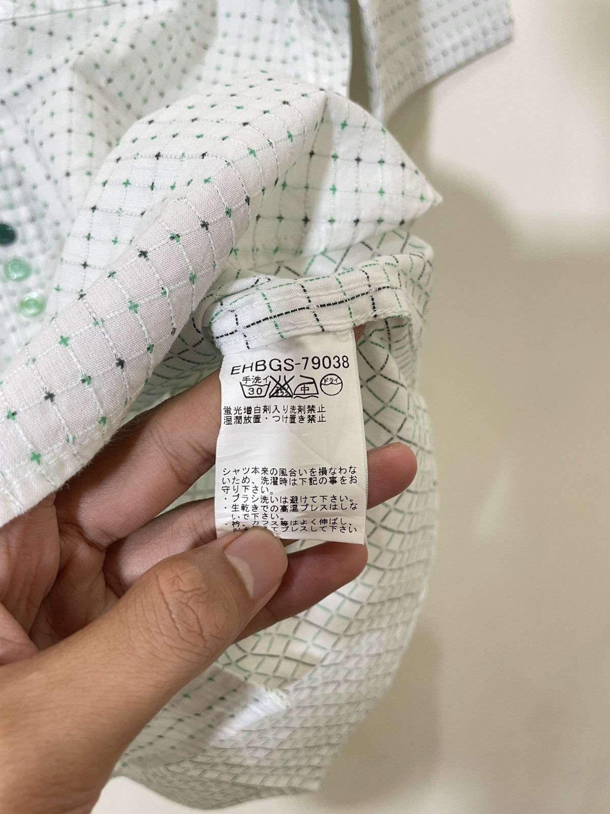 Balenciaga 2000s Japan White Micro Check Short Sleeve Button Up Shirt Size US M / EU 48-50 / 2 - 6 Thumbnail