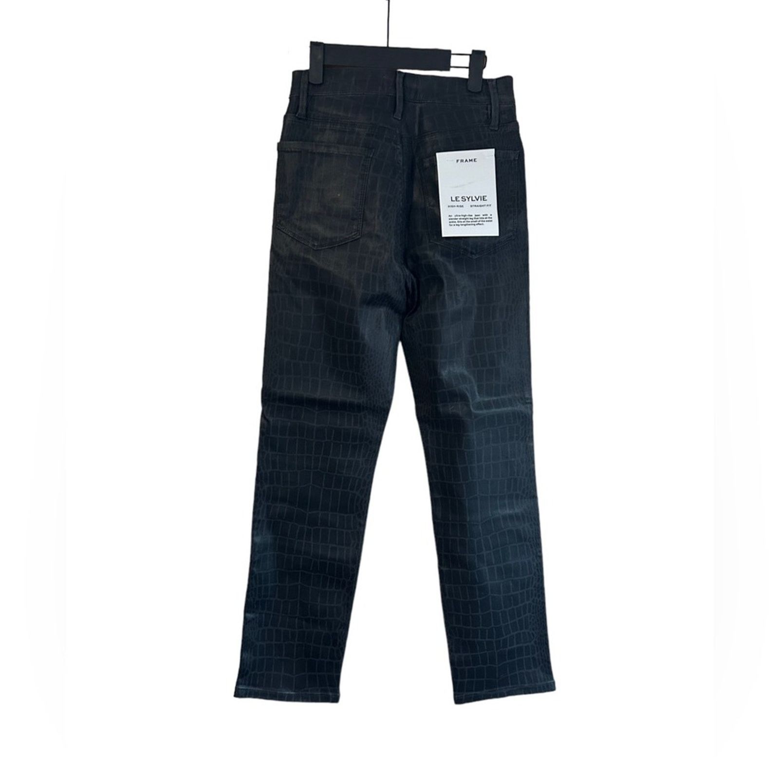 Frame NWT FRAME LE SYLVIE SLENDER STRAIGHT COATED CROCODILE JEANS Size 28" / US 6 / IT 42 - 2 Thumbnail