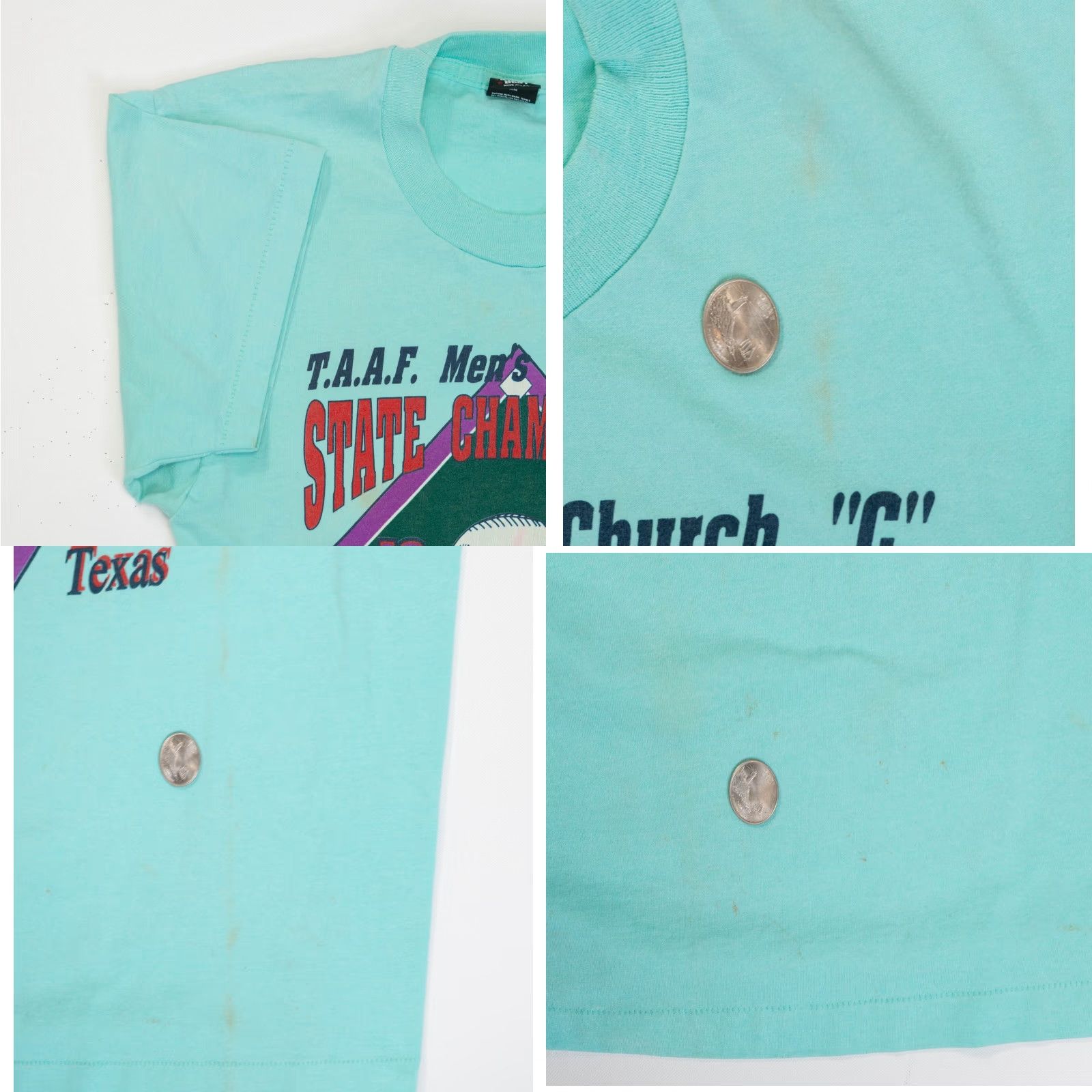 Vintage VINTAGE Texas State Championship T-Shirt Men L Green Texas State Championship T-Shirt Men 90s College Retro USA Football Knit Logo Screen Stars Best Size US L / EU 52-54 / 3 - 8 Thumbnail