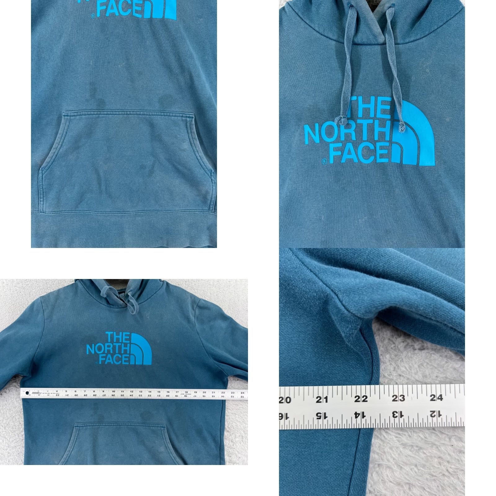 The North Face The North Face Hoodie Women XL Blue Hooded Pullover Cotton Fleece Logo Womens Size XL / US 12-14 / IT 48-50 - 8 Thumbnail