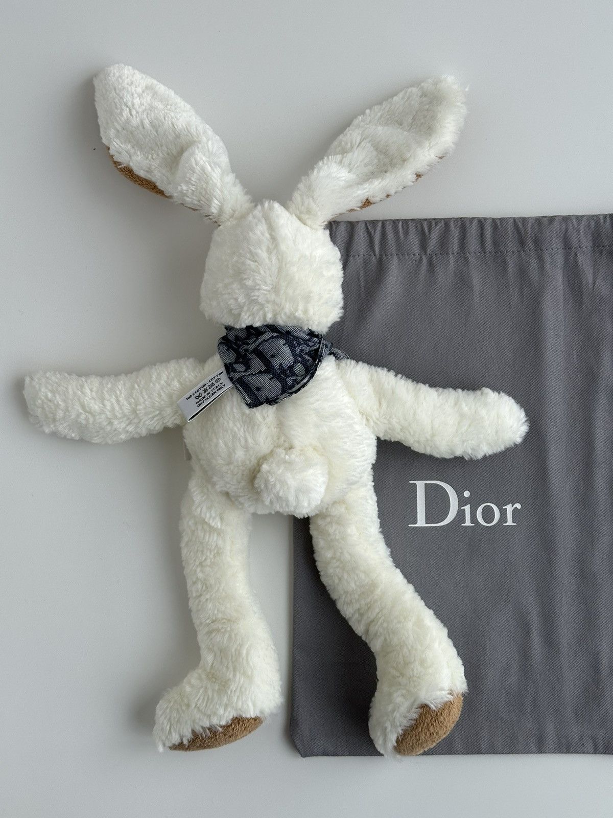 Christian Dior Monsieur × Dior × Vintage Dior 2001 Bunny Rabbit White Toy with Monogram Scarf Size ONE SIZE - 3 Thumbnail
