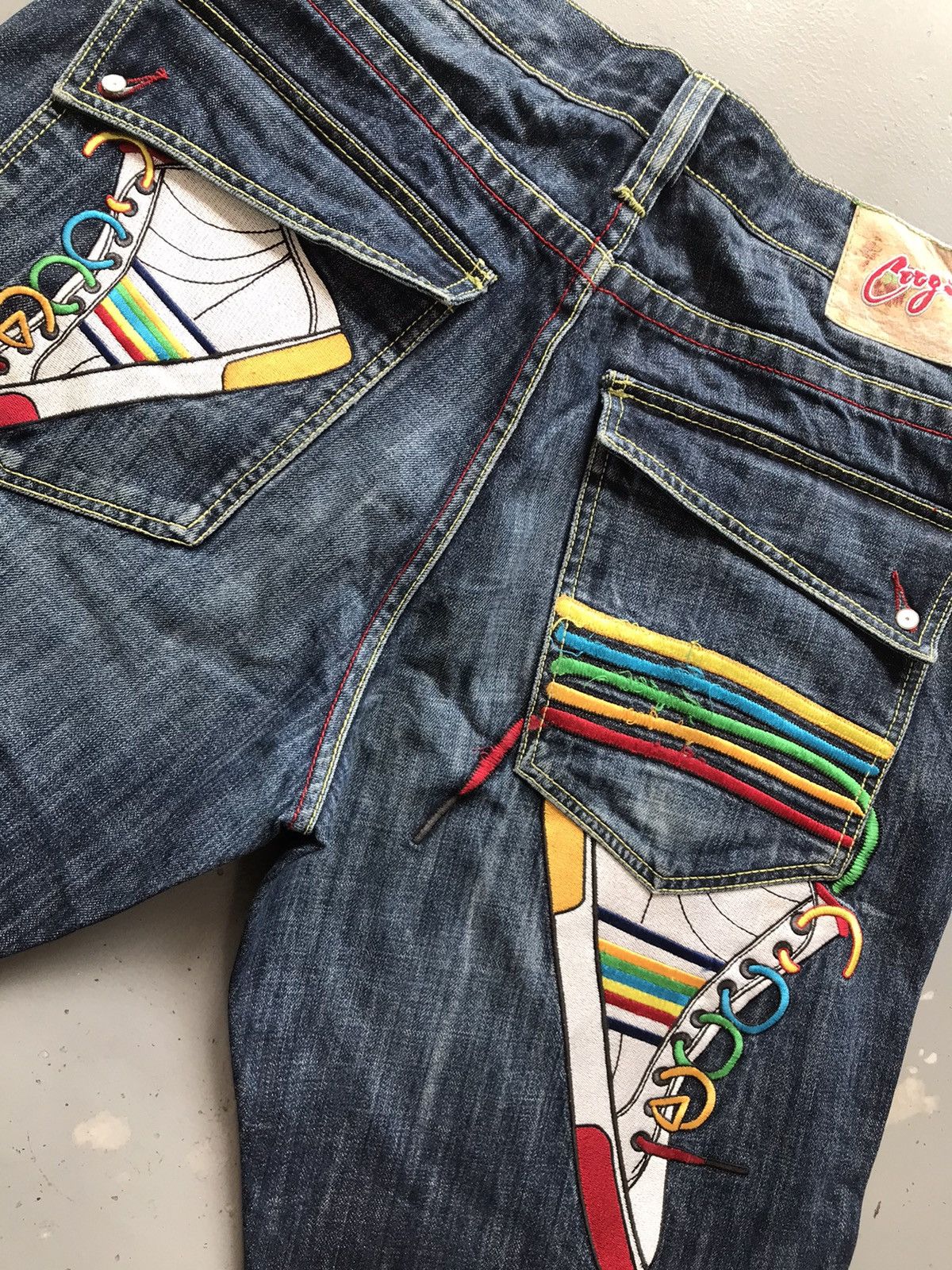 Coogi × Vintage Vintage Coogi crazy shoes embroidered rainbow loose denim Size US 36 / EU 52 - 13 Thumbnail