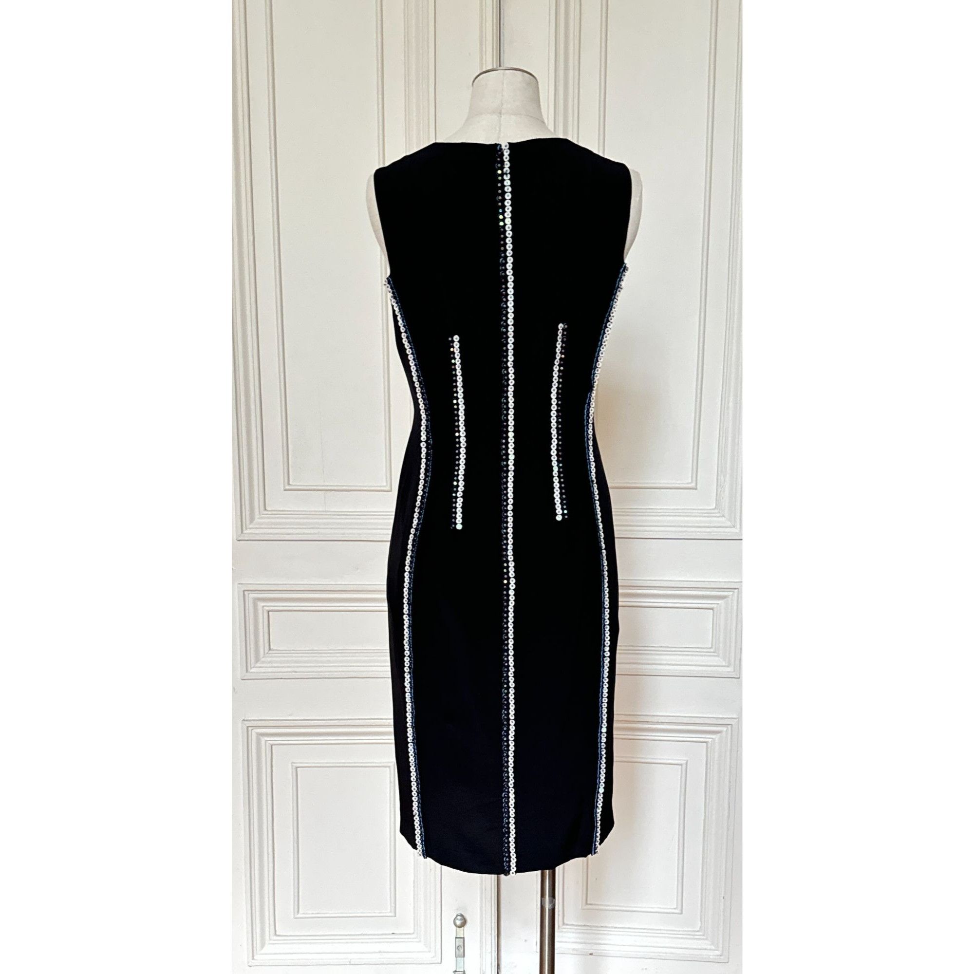 Jil Sander 2012 Black Silk Embellished Dress Size M / US 6-8 / IT 42-44 - 4 Thumbnail