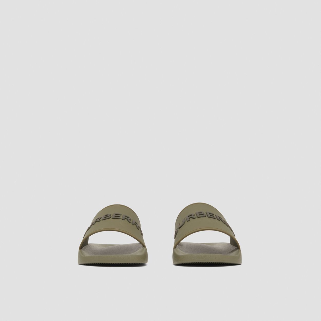 Burberry o1w1db10126 Logo Detail Two-Tone Slides in Dark Green Size US 9 / EU 42 - 6 Thumbnail