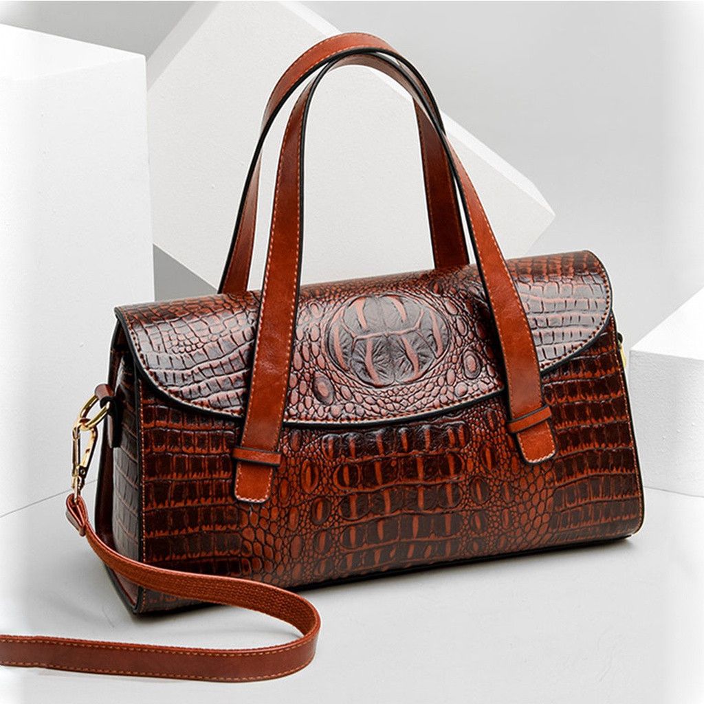 Leather Luxury Crocodile Leather Handbags Designer Vintage Street Size ONE SIZE - 6 Thumbnail