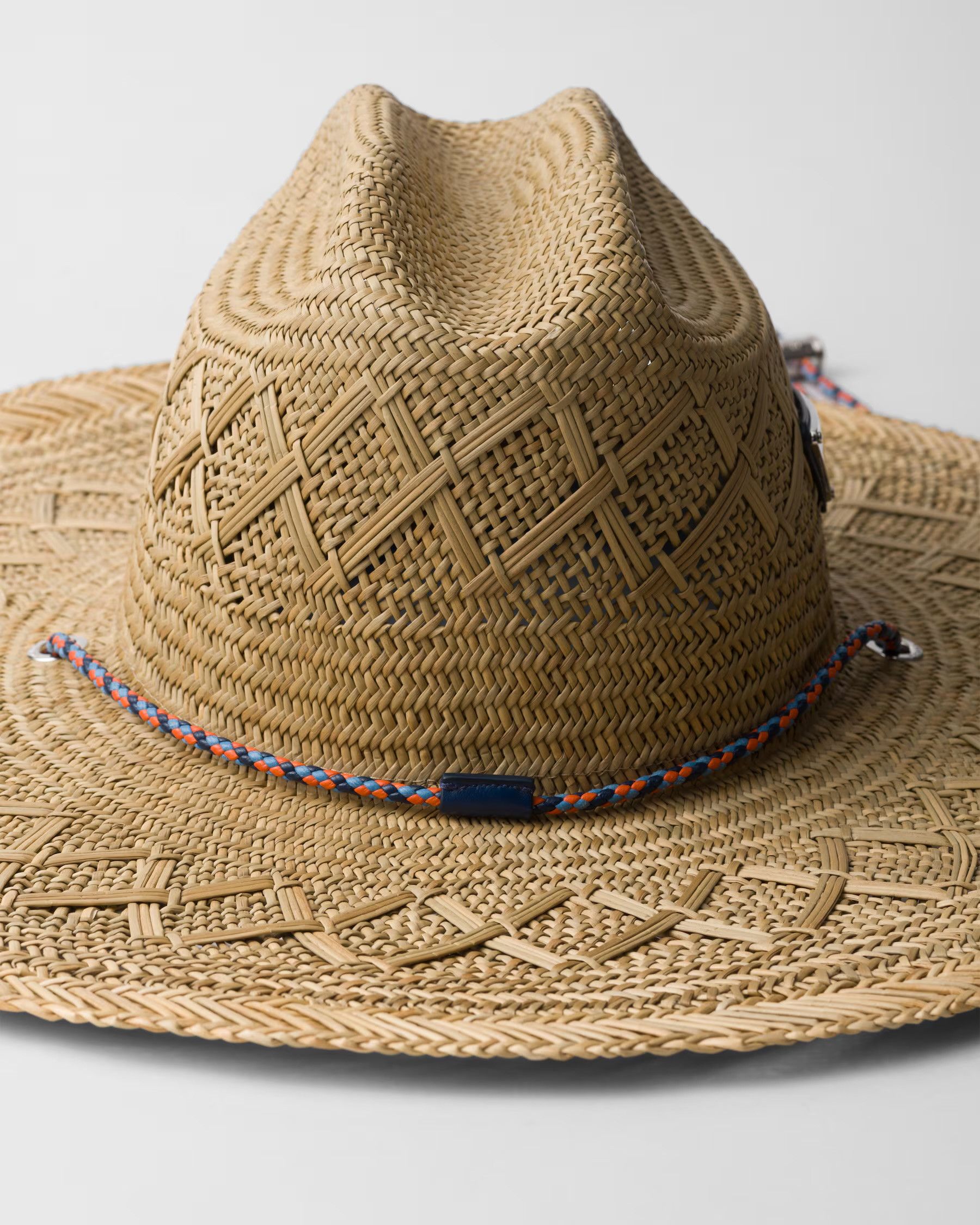 Prada Prada Triangle Logo Straw Woven Hat Size ONE SIZE - 10 Thumbnail