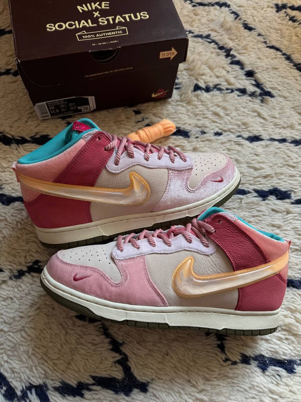 Nike Dunk Mid x Social Status Free Lunch Strawberry Milk