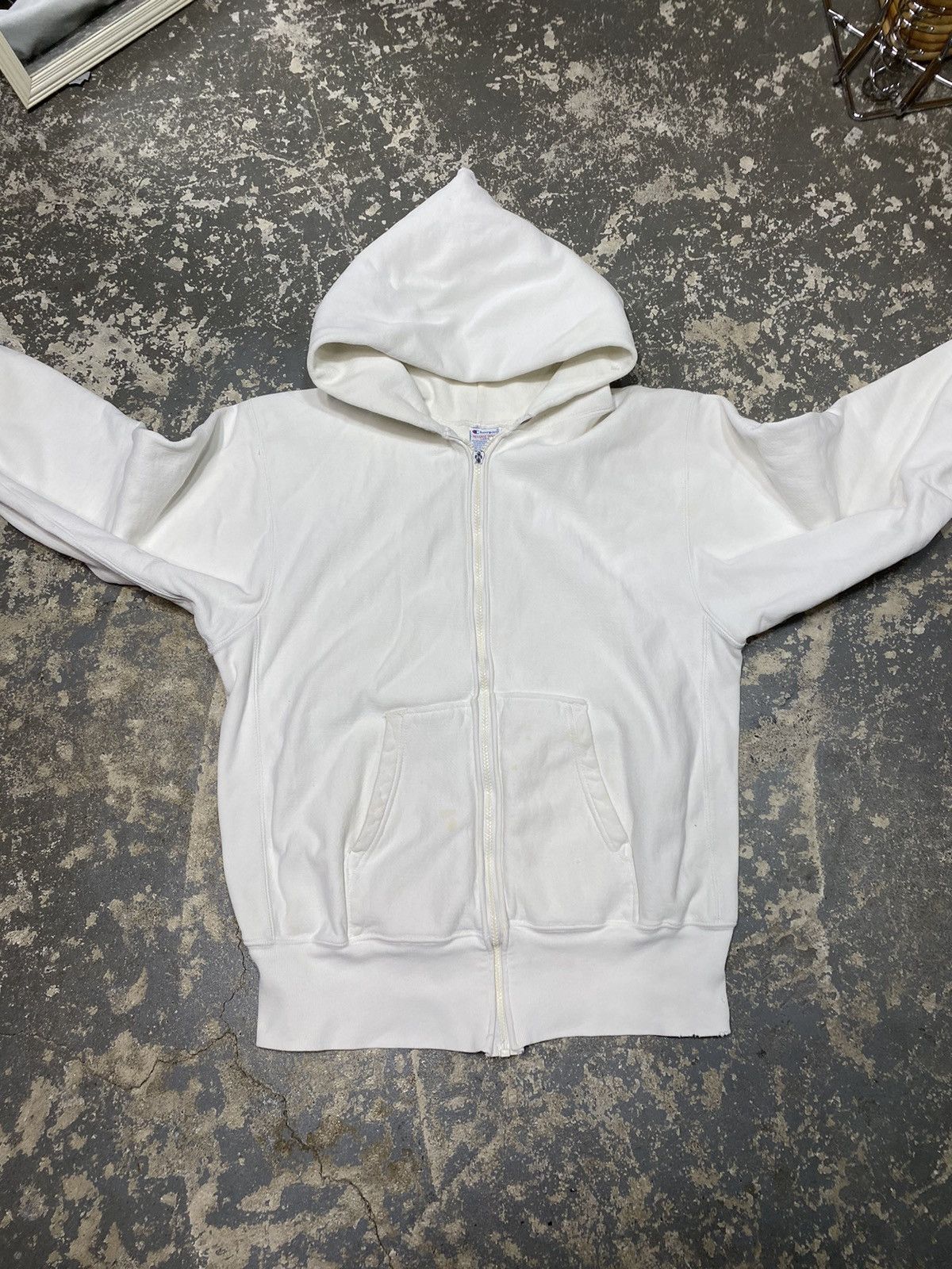 Champion × Vintage Vintage Champion Reverse Weave White Zip Up Hoodie 90s USA Size US L / EU 52-54 / 3 - 4 Thumbnail