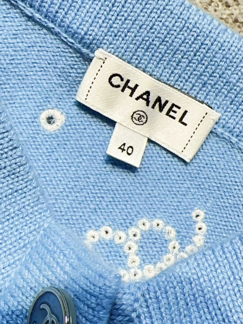 Chanel Chanel 23P blue 40 yards knitted logo vest Size S / US 4 / IT 40 - 4 Thumbnail