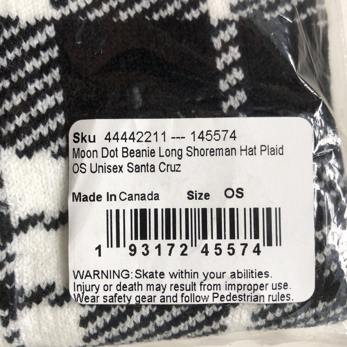 Santa Cruz Skateboards SantaCruz Moon Dot Beanie BLACK/WHITE Size ONE SIZE - 2 Thumbnail