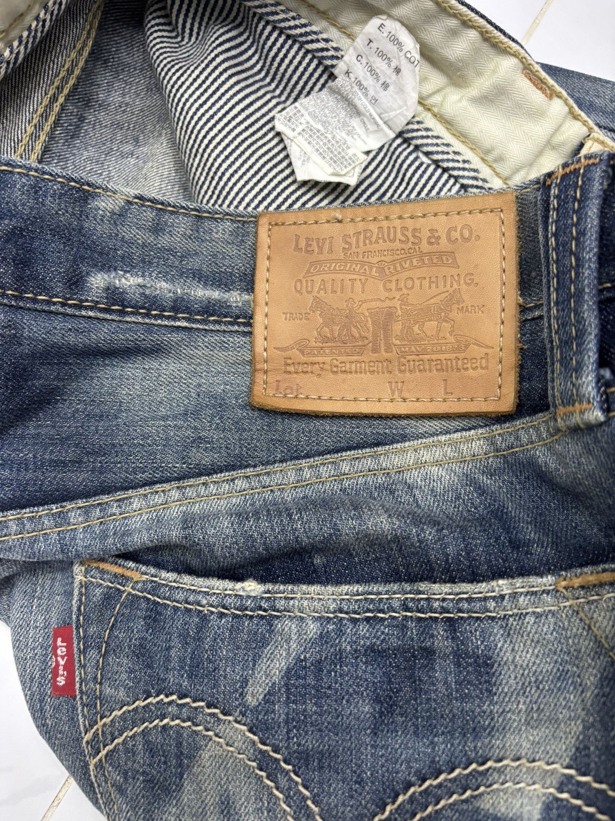 If Six Was Nine × Levi's 💥Insane💥90s Style Levis 505 Slim Straight Jean Distressed Size US 32 / EU 48 - 13 Thumbnail