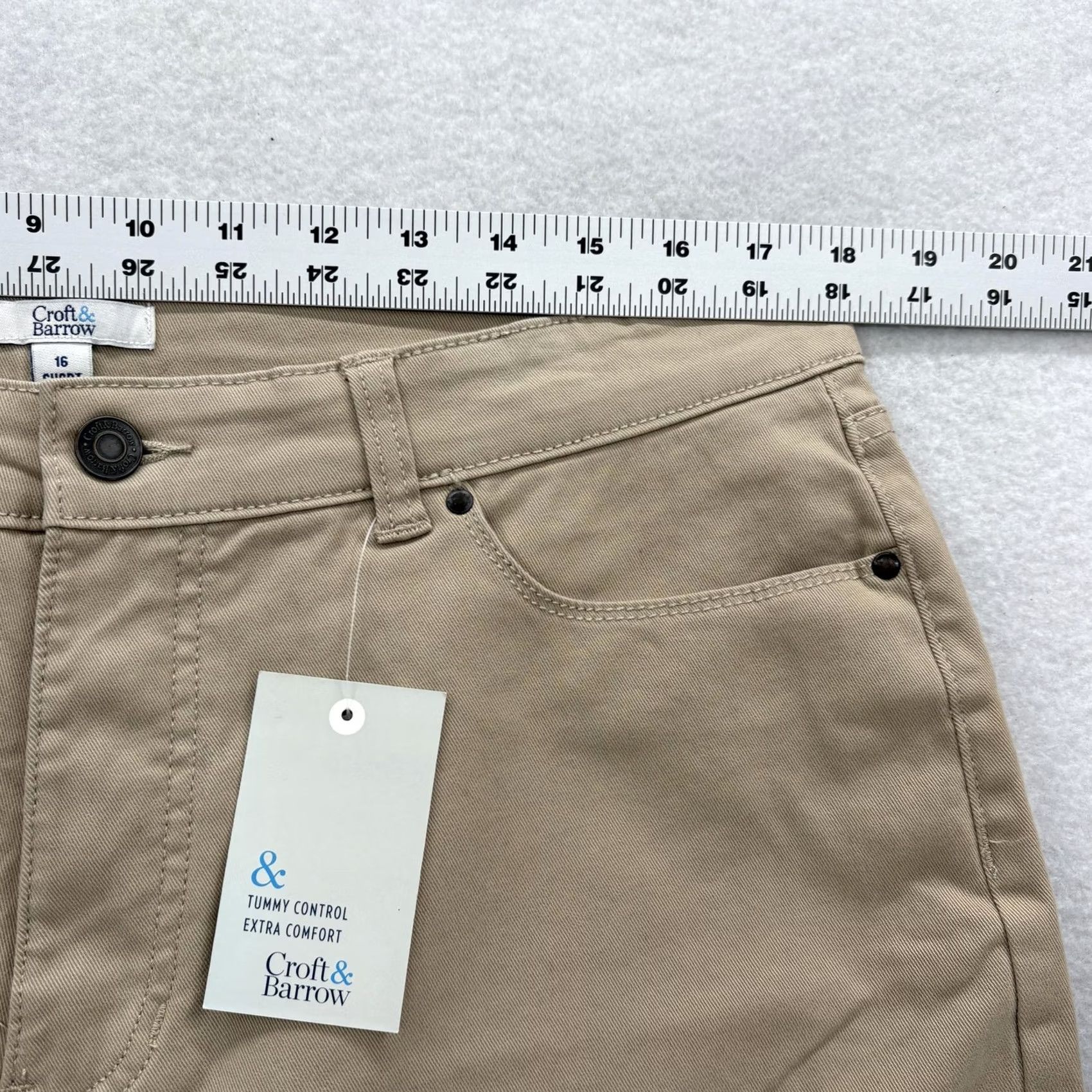 Croft & Barrow Croft & Barrow Jeans Womens 16 Short Tan Classic Stretch Tummy Control Comfort Size 38" / US 16 / IT 52 - 6 Thumbnail