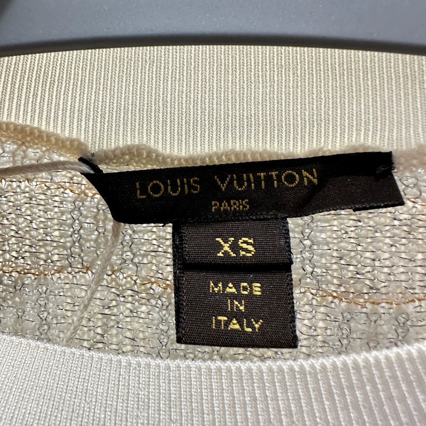 Louis Vuitton LV mar249 Damier Gold Cashmere Short-Sleeve XS Size XS / US 0-2 / IT 36-38 - 3 Thumbnail