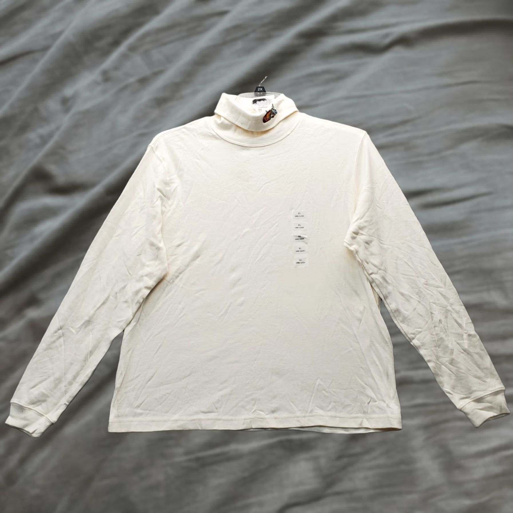 Vintage Classic Elements White Knit Top Womens XL Embroidered Pumpkin Flower Turtle Neck Top Size XL / US 12-14 / IT 48-50 - 1 Thumbnail