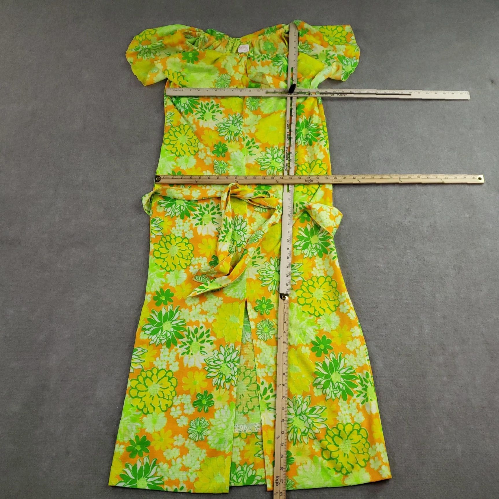 Lilly Pulitzer VINTAGE Lilly Pulitzer Maxi Dress Womens M Green The Lilly Off The Shoulder Sundress Size M / US 6-8 / IT 42-44 - 2 Thumbnail