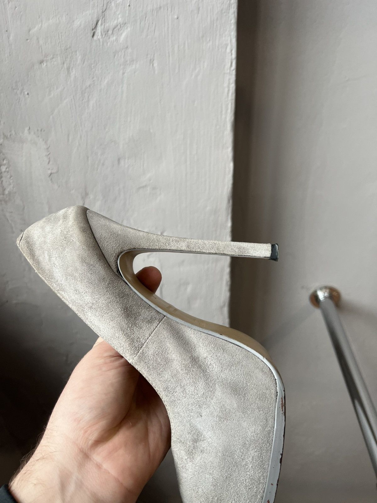 Yves Saint Laurent YSL YVES SAINT LAURENT ITALY ICON GRAY TRIBTOO HEELS SIZE 37 Size US 7 / IT 37 - 13 Thumbnail