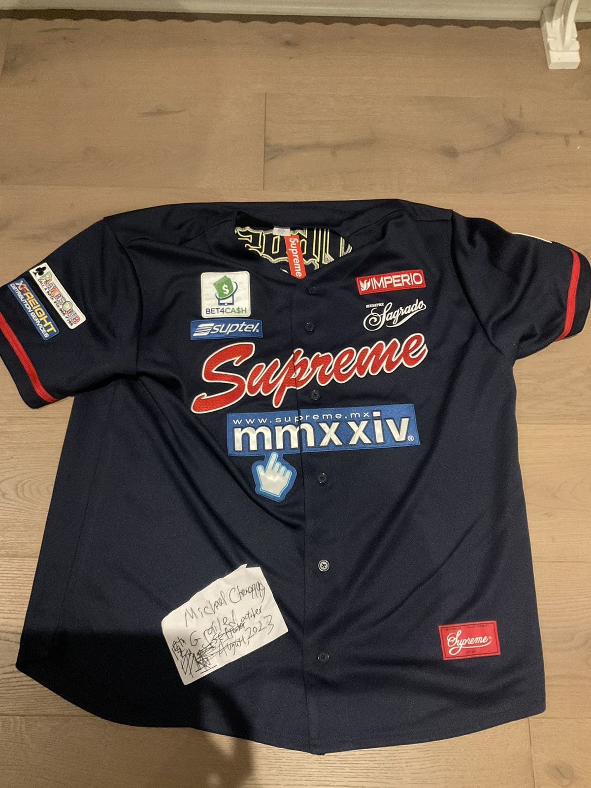 Supreme Supreme chosen one baseball Jersey navy | Grailed