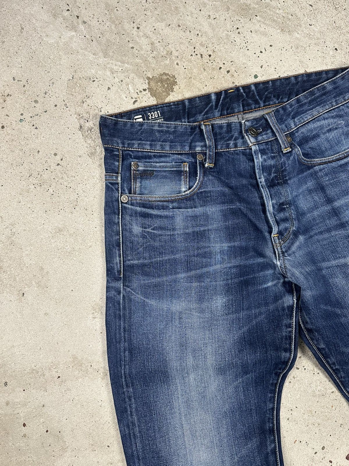 G-Star × Vintage Vintage Y2K G Star Raw 3301 Tapered Washed Denim Pants Jeans Size US 30 / EU 46 - 8 Thumbnail