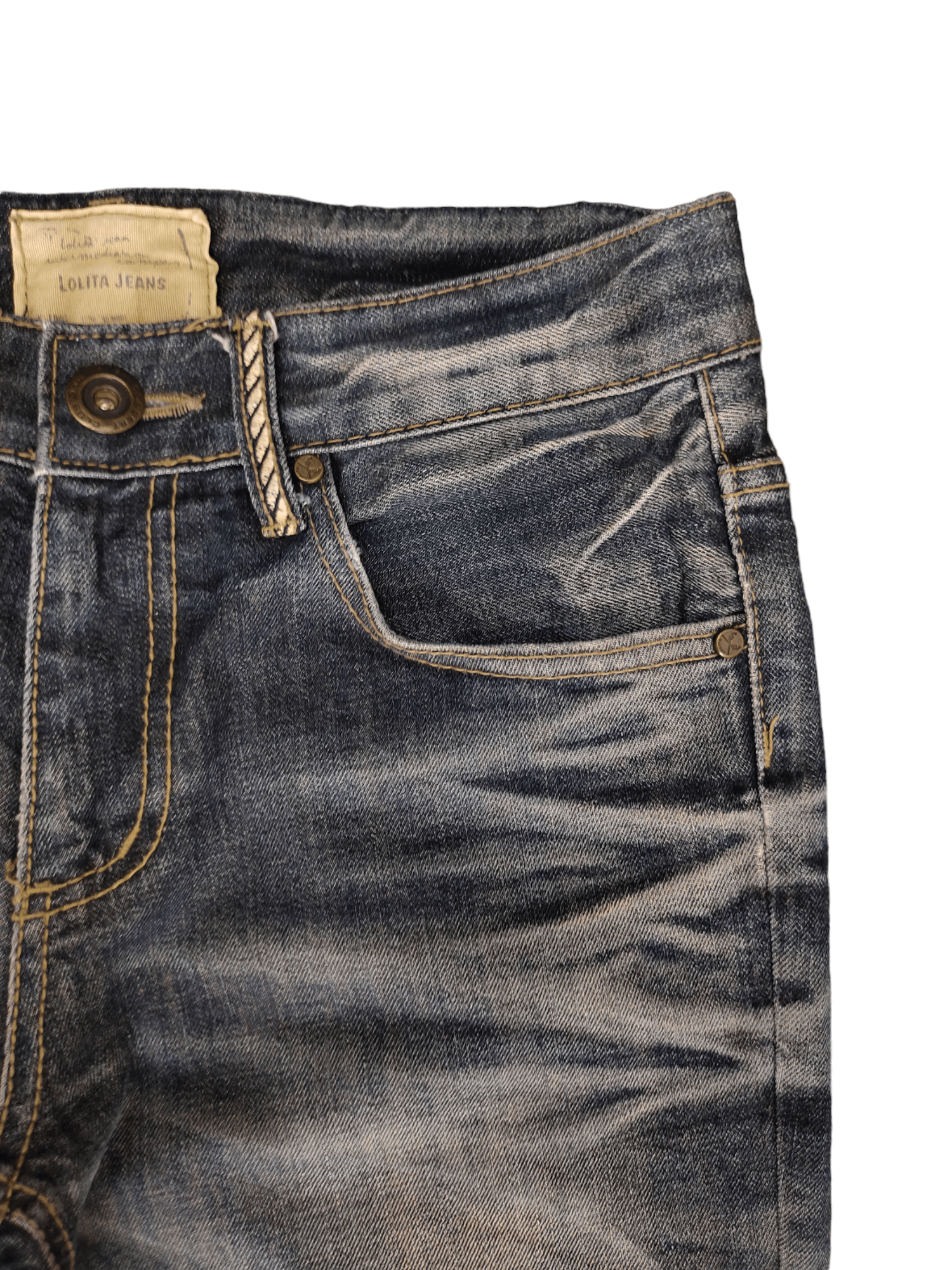 Japanese Brand Vintage Y2k Lolita Zipper Pocket Clawmark Faded Denim Jeans Size US 29 - 9 Thumbnail