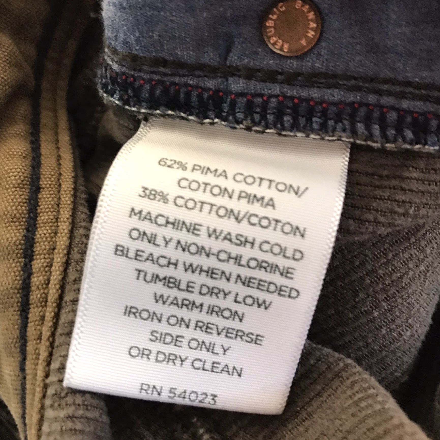 Banana Republic Banana Republic Mens Pants Corduroy Straight Fit Size 33 Fall Winter Dress Casual Brown Size US 33 - 7 Thumbnail