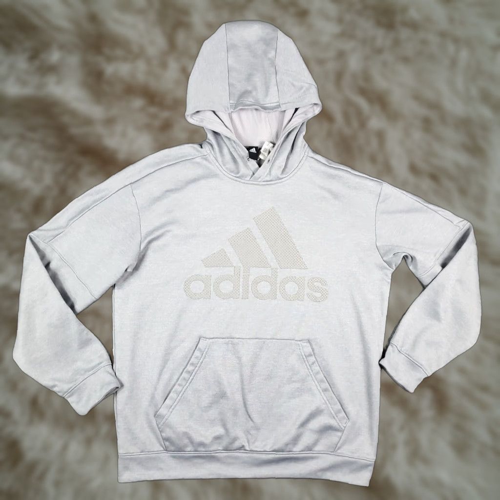 Adidas adidas Gray Long Sleeve Drawstring Pullover Hoodie Mens Size L Sweatshirt Athletic Fleece All Seasons Logo Size US L / EU 52-54 / 3 - 1 Thumbnail