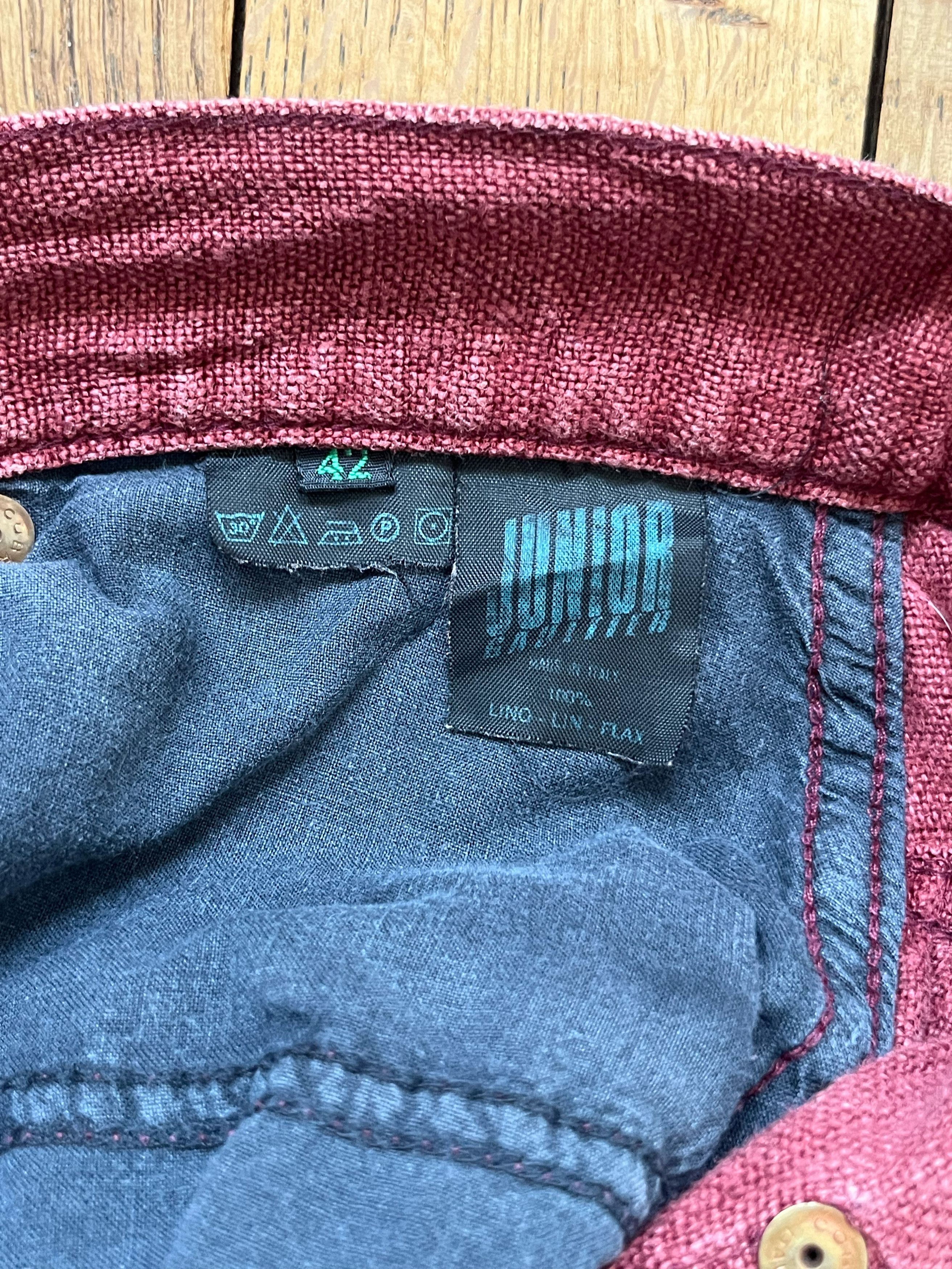 Jean Paul Gaultier Jean Paul Gaultier Junior Burgundy Linen Bermuda shorts Size US 28 / EU 44 - 4 Thumbnail