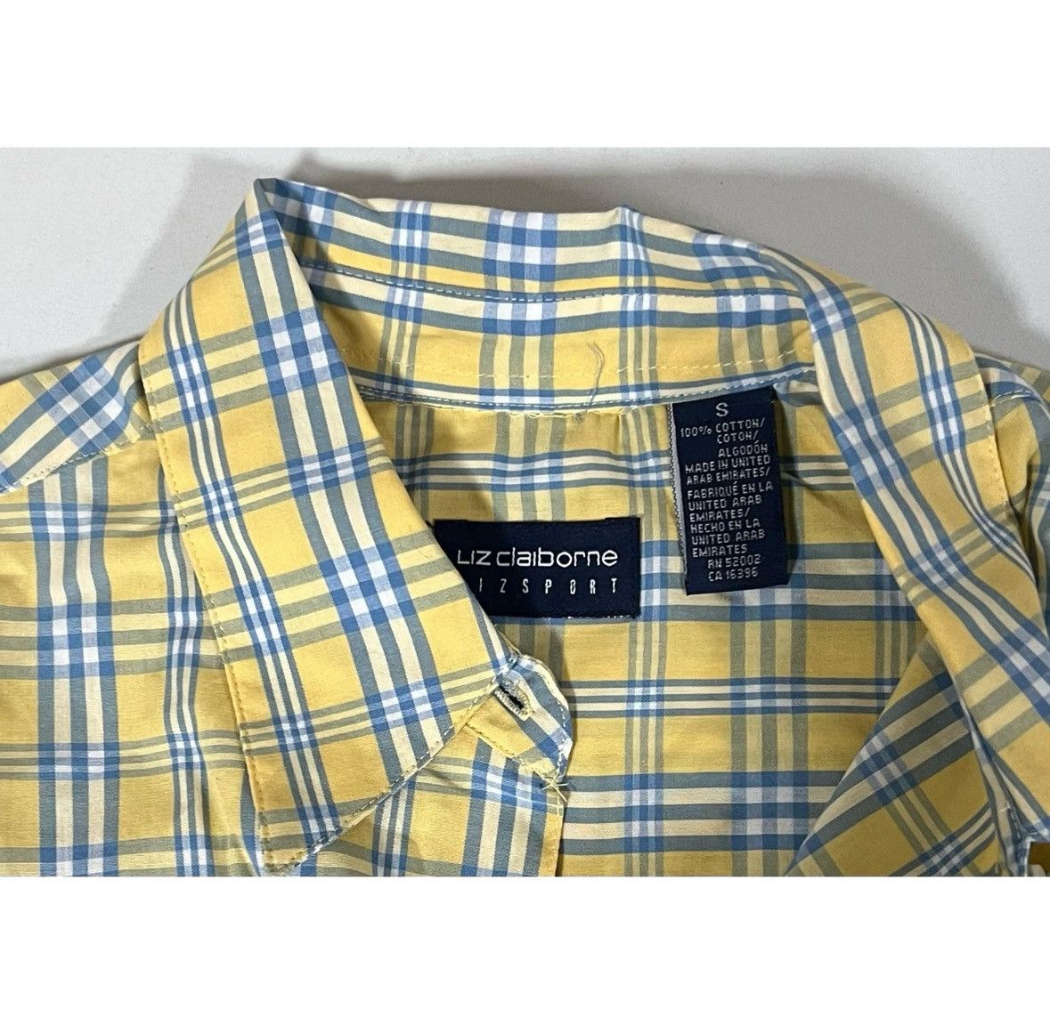 Liz Claiborne Liz Claiborne Yellow Plaid Button-Down Top Blouse Size S 🩵✨ Size S / US 4 / IT 40 - 4 Thumbnail