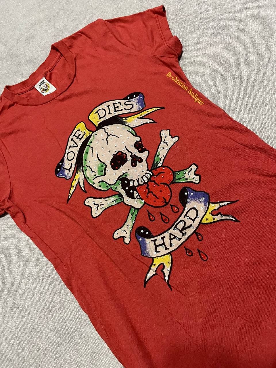 Ed Hardy Vintage Ed Hardy Women`s Red Logo Print T Shirt Size S Size S / US 4 / IT 40 - 4 Thumbnail