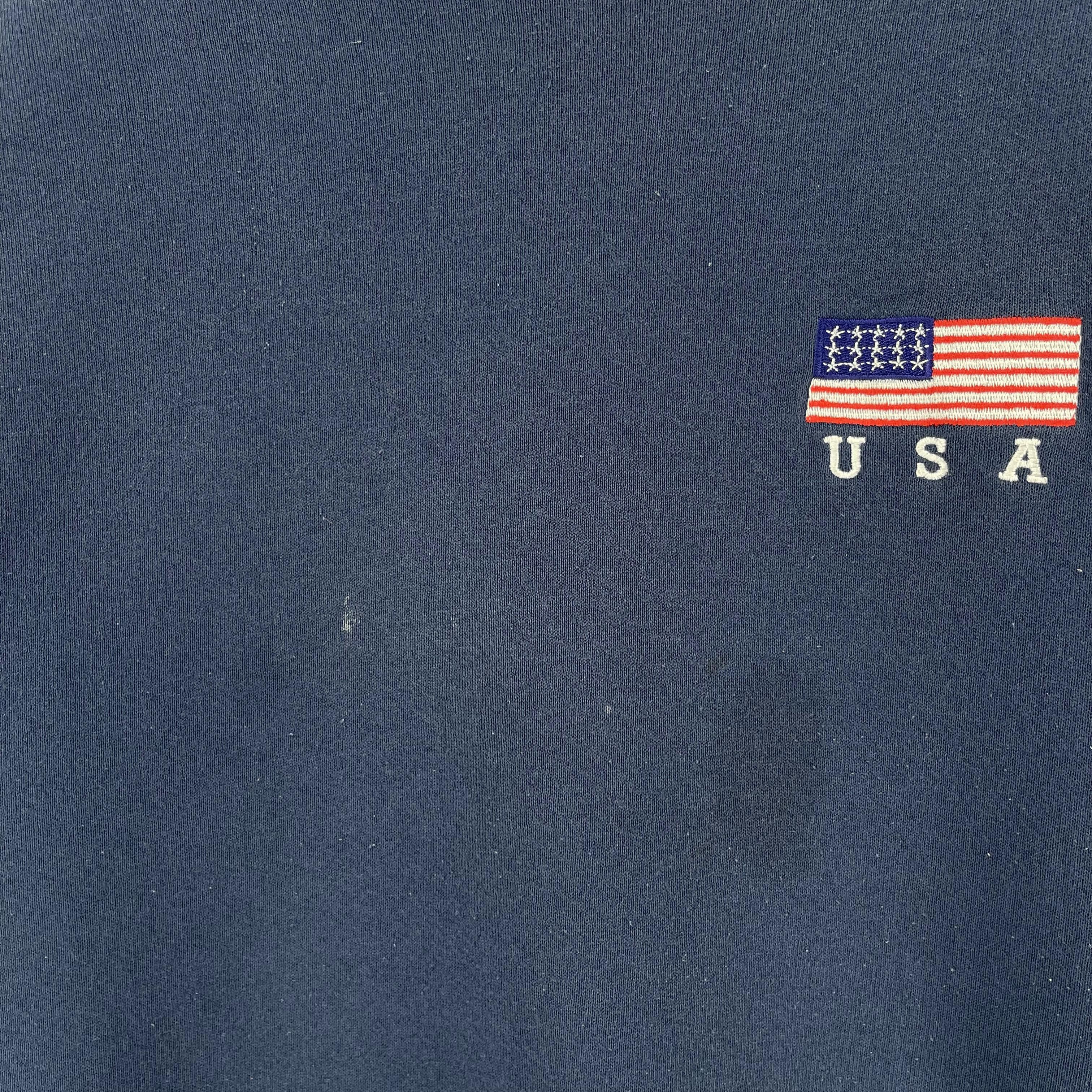 American Apparel × Vintage Vintage Plain Blue Usa National Flag Embroidery Sweatshirt Size US M / EU 48-50 / 2 - 4 Thumbnail