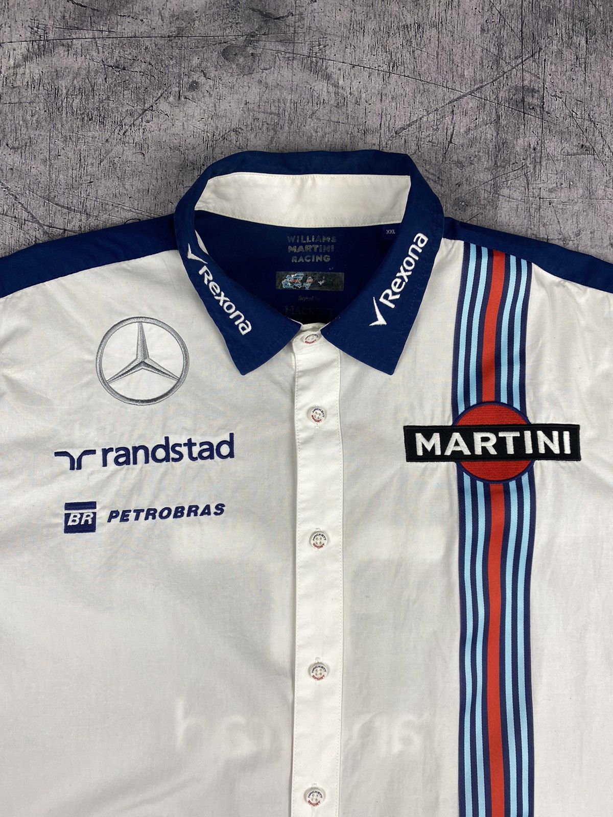 Hackett × Mercedes-Benz Vintage Mercedes Benz Williams Martini Racing Shirt 90’s Size US XXL / EU 58 / 5 - 5 Thumbnail