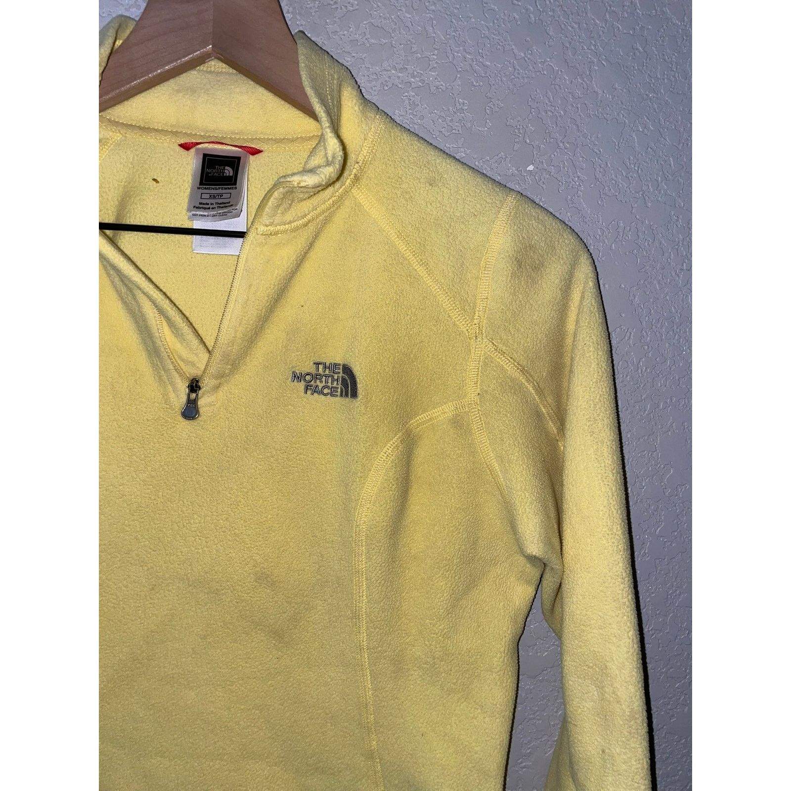 The North Face Womens The North Face 1/4 Zip Fleece Yellow Sweater XS Size XS / US 0-2 / IT 36-38 - 2 Thumbnail