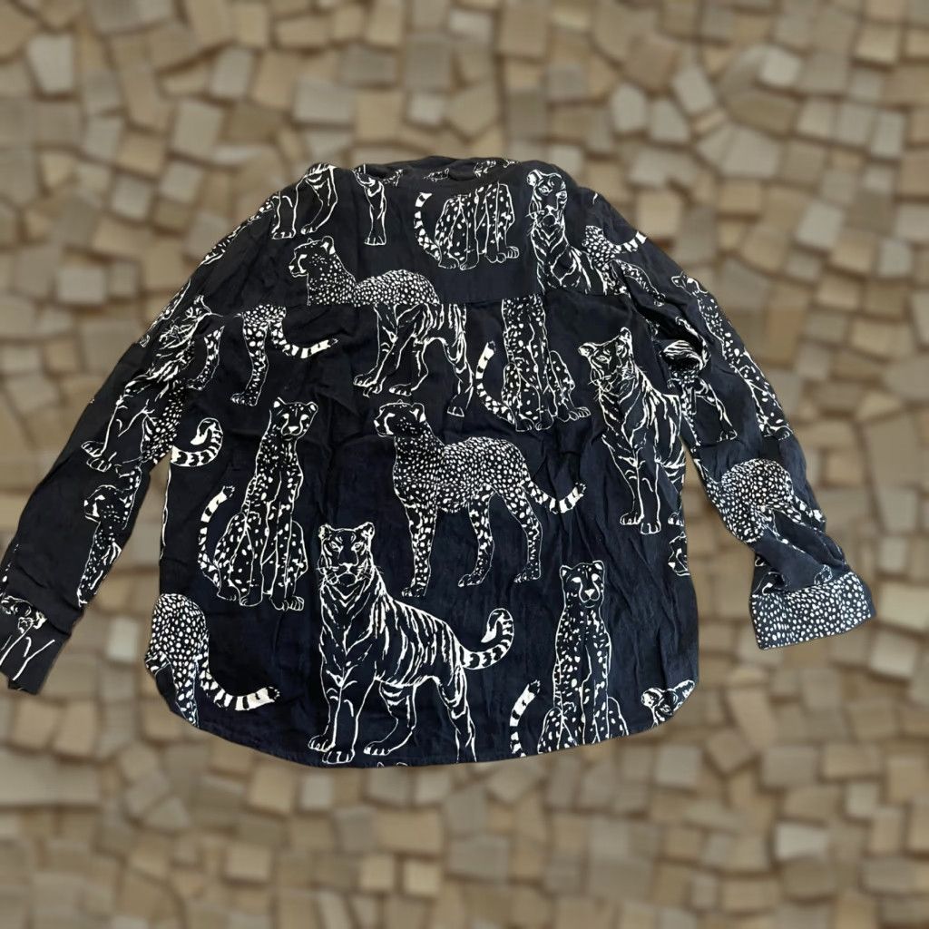 Vintage VINTAGE? Jane + Delancey Shirt Women’s XL-XXL? Black White Cheetah Print Button Up Size XXL / US 16-18 / IT 52-54 - 1 Thumbnail