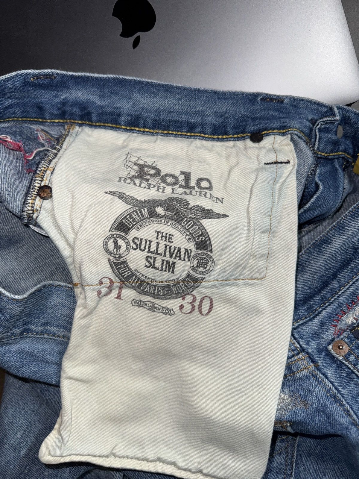 Polo Ralph Lauren Sullivan Slim Patchwork Bandana Distressed Denim 31/30 Size US 30 / EU 46 - 7 Thumbnail