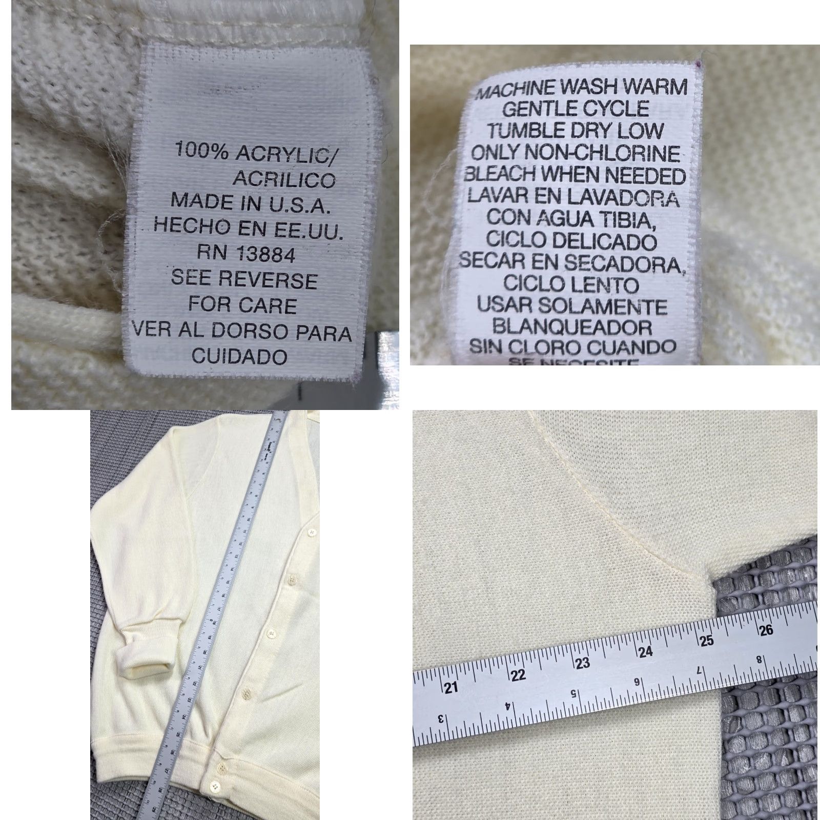 Izod VINTAGE IZOD Cardigan Sweater 80s White Large Men Long Sleeve Knitted Logo Buttons Classic Casual - Mens Size US L / EU 52-54 / 3 - 8 Thumbnail