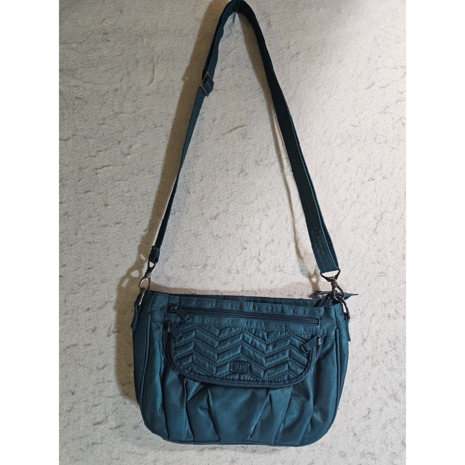 Vintage Lug Classic Mamba Crossbody Bag Blue Green Quilted Nylon Travel Purse Organized - Womens, Small, Crossbody, Navy? Size ONE SIZE - 2 Thumbnail