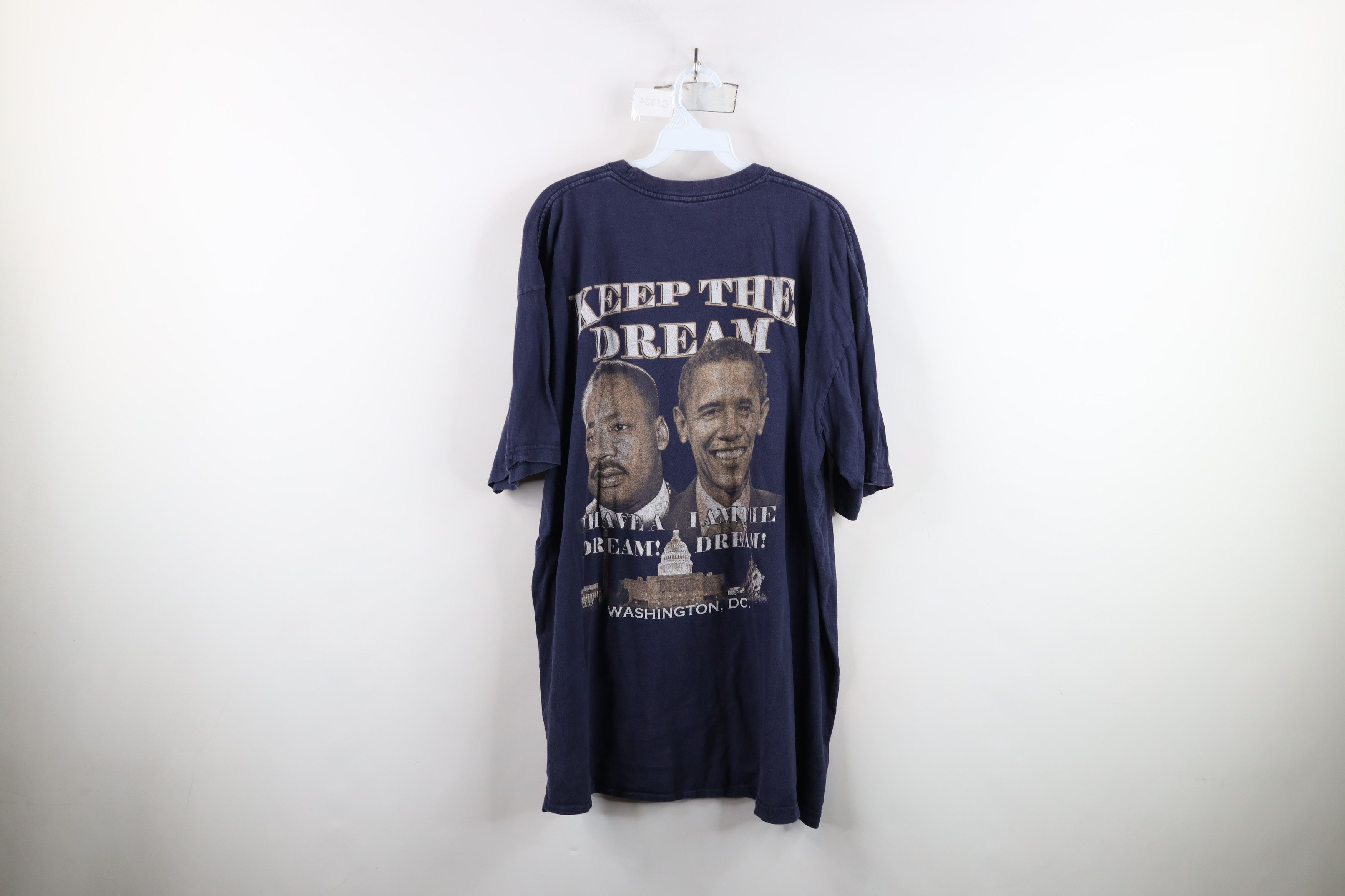 Vintage Vintage Y2K 2012 MLK Jr President Barack Obama T-Shirt Blue Size US XXL / EU 58 / 5 - 13 Thumbnail