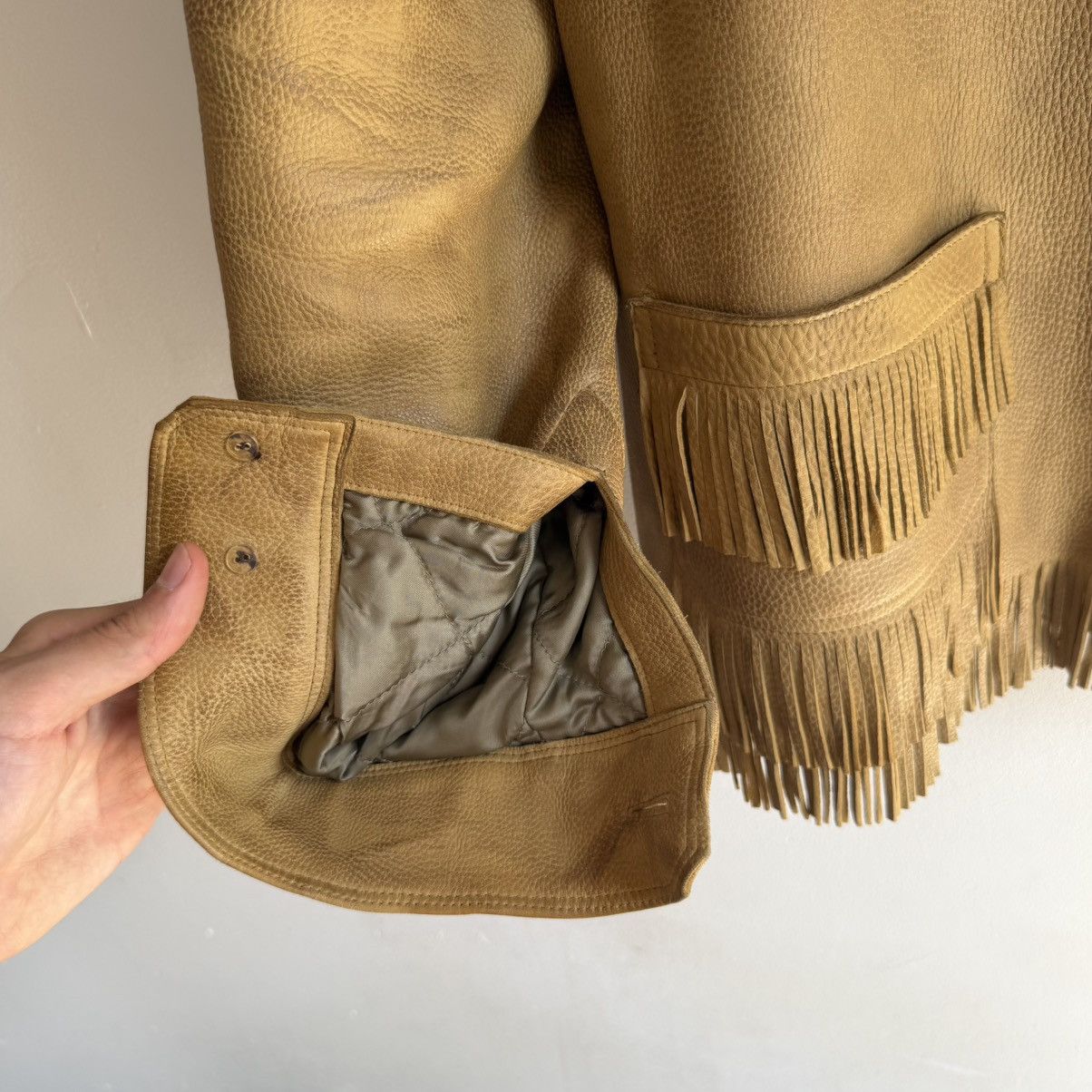 Ralph Lauren RALPH LAUREN Leather Fringe Jacket w/Plaid lining Size US L / EU 52-54 / 3 - 6 Thumbnail