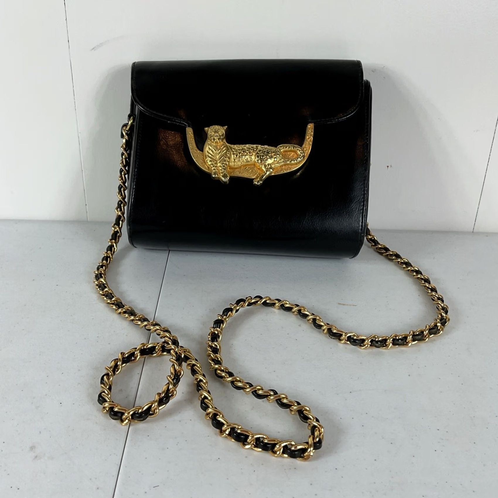 Vintage VINTAGE Via Piaggi Leather Crossbody Bag Avant Garde Gold Leopard Size ONE SIZE - 3 Thumbnail