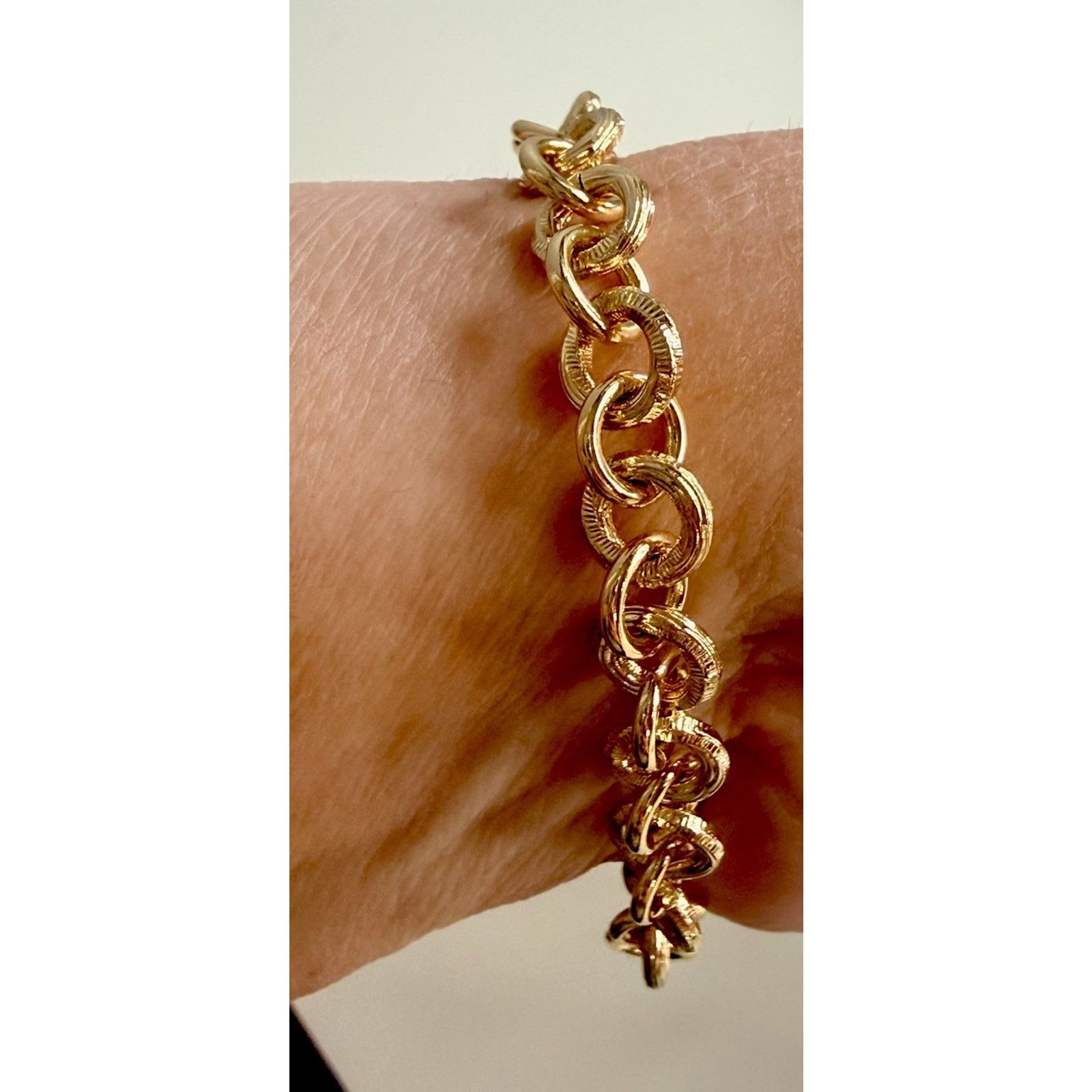 & Other Stories Chunky Gold Plated Bracelet for Women – Thick Chain Bracelet Size ONE SIZE - 5 Thumbnail