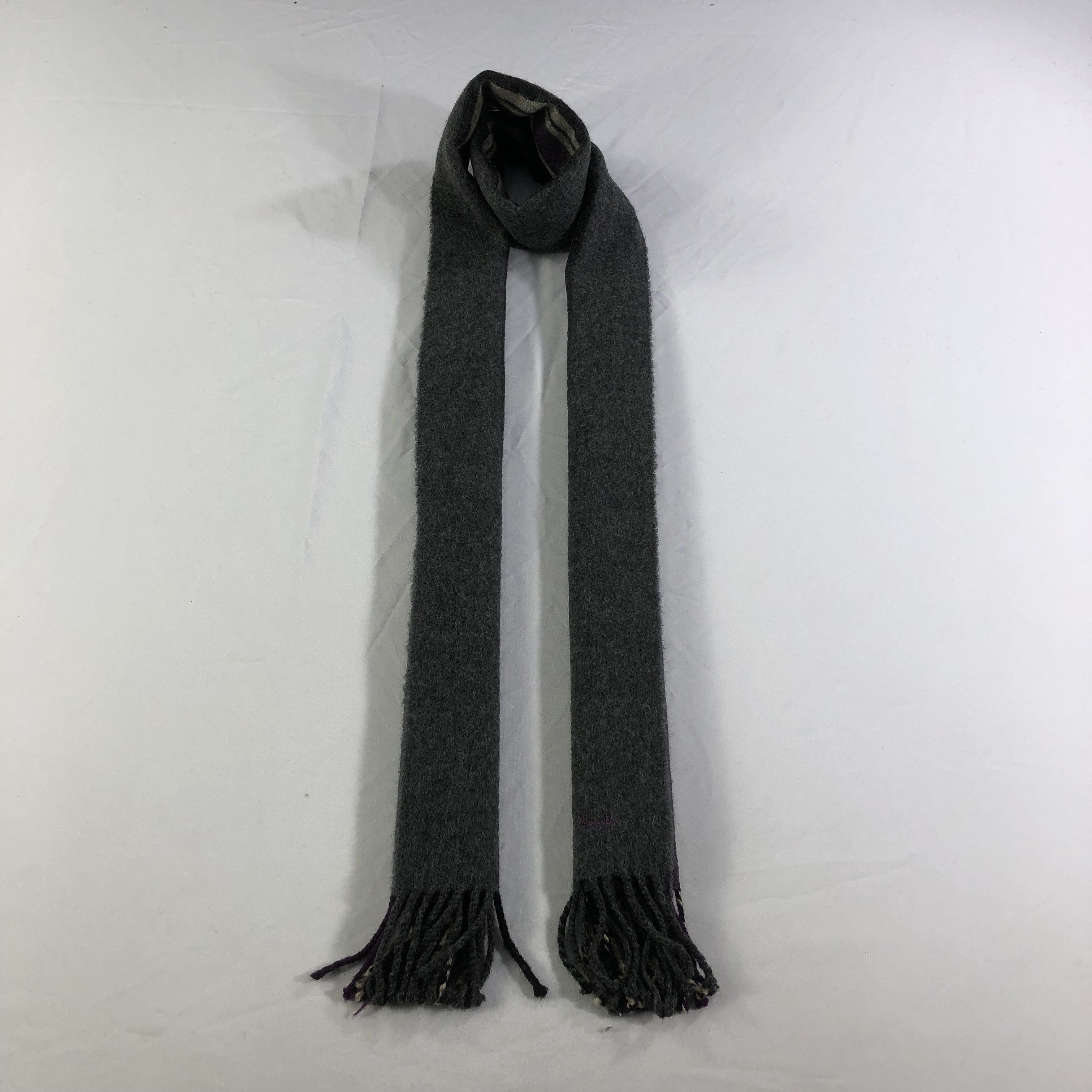 Paul Smith Paul Smith Grey Striped Wool Scarf Muffler V1553 Size ONE SIZE - 1 Thumbnail